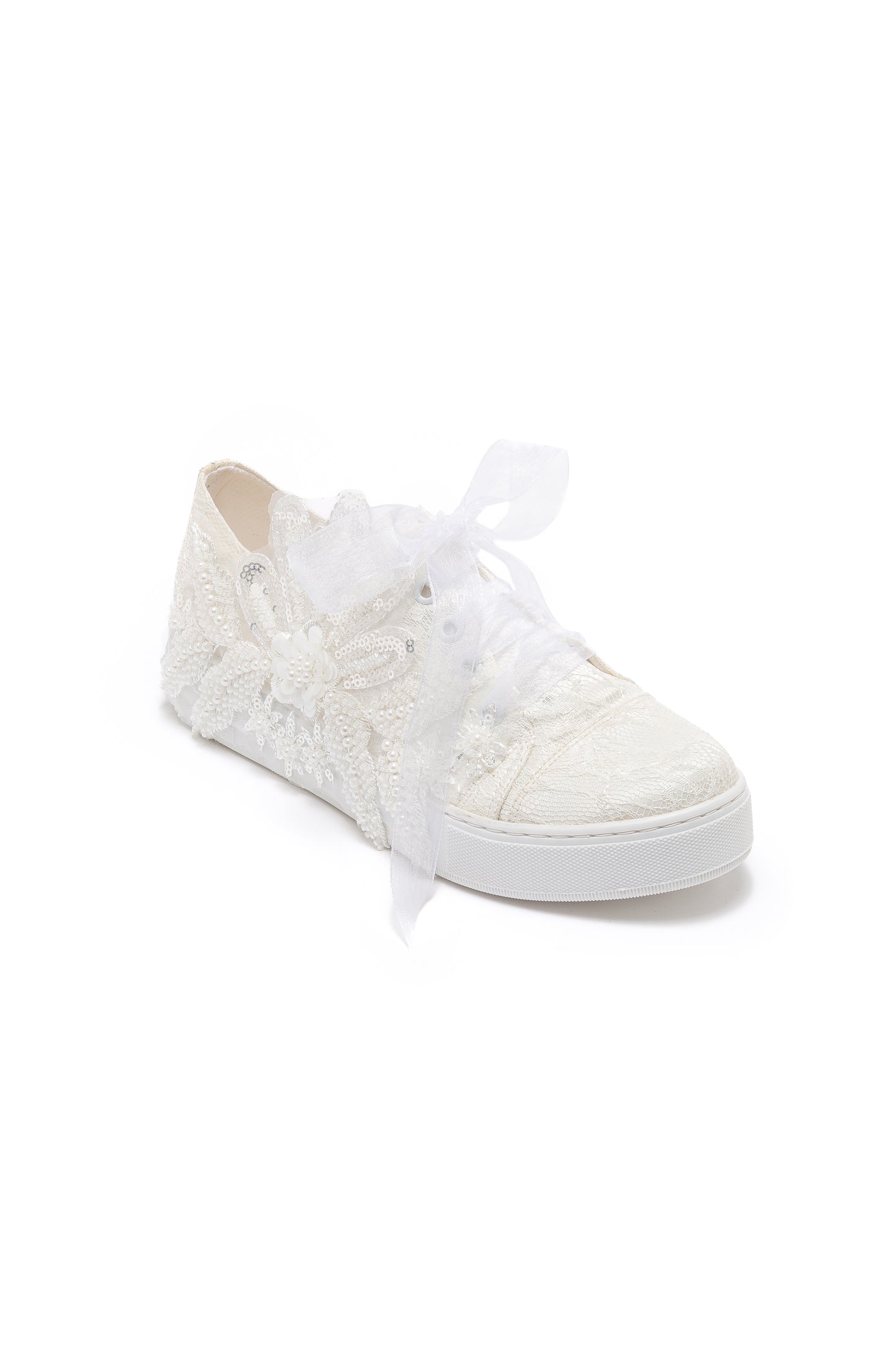 Lora - Zapatilla de novia de encaje