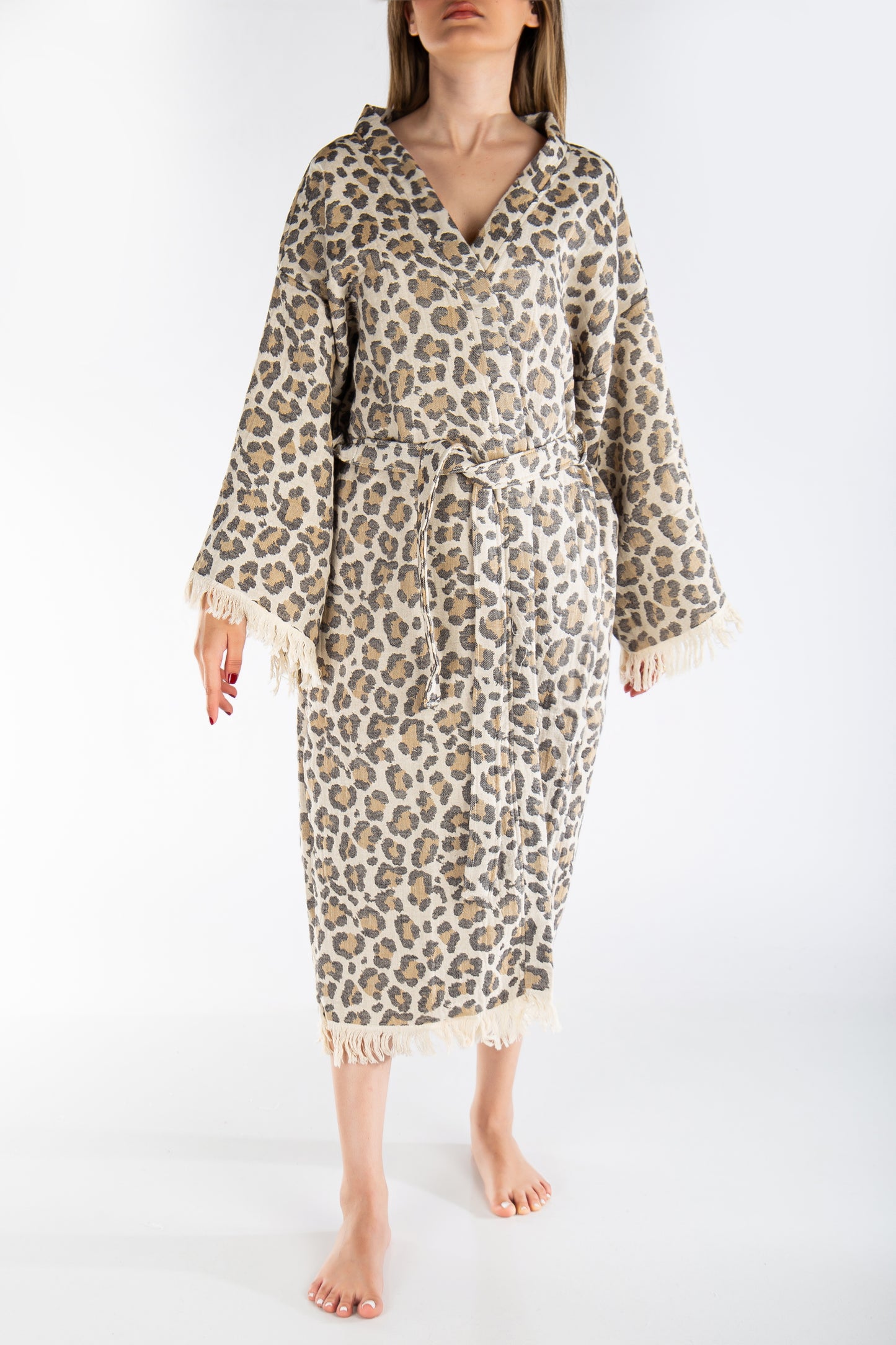 Calista Handmade Leopard Cotton Kimono