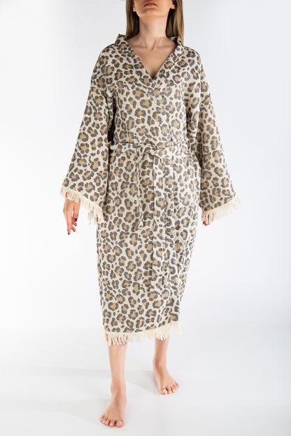 Calista Handmade Leopard Cotton Kimono