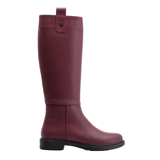 Maeve - Burgundy Knee High Rain Boots