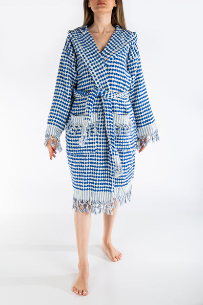 Janice - Organic Cotton Handwoven Bubble Bathrobe (Unisex)