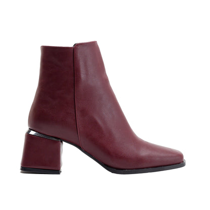 Odette - Burgundy Matt Ankle Boots