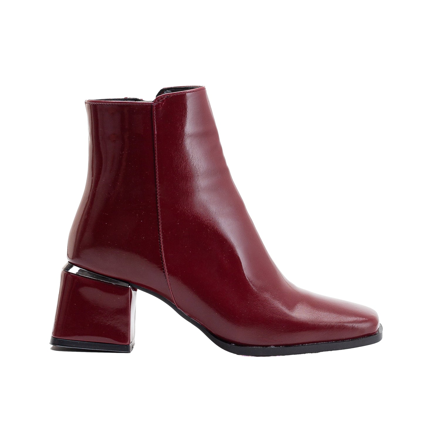 Odette - Burgundy Patent Ankle Boots