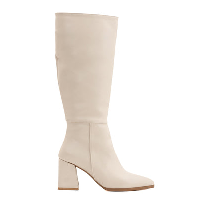 Valerie - Beige Knee High Boots