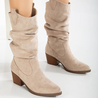 beige vegan western boots, cruelty-free cowboy boots, vegan leather western boots, beige cowboy ankle boots, sustainable western boots, eco-friendly cowboy boots, vegan suede western boots, beige rancher boots, animal-free western footwear, desert-tone vegan boots

