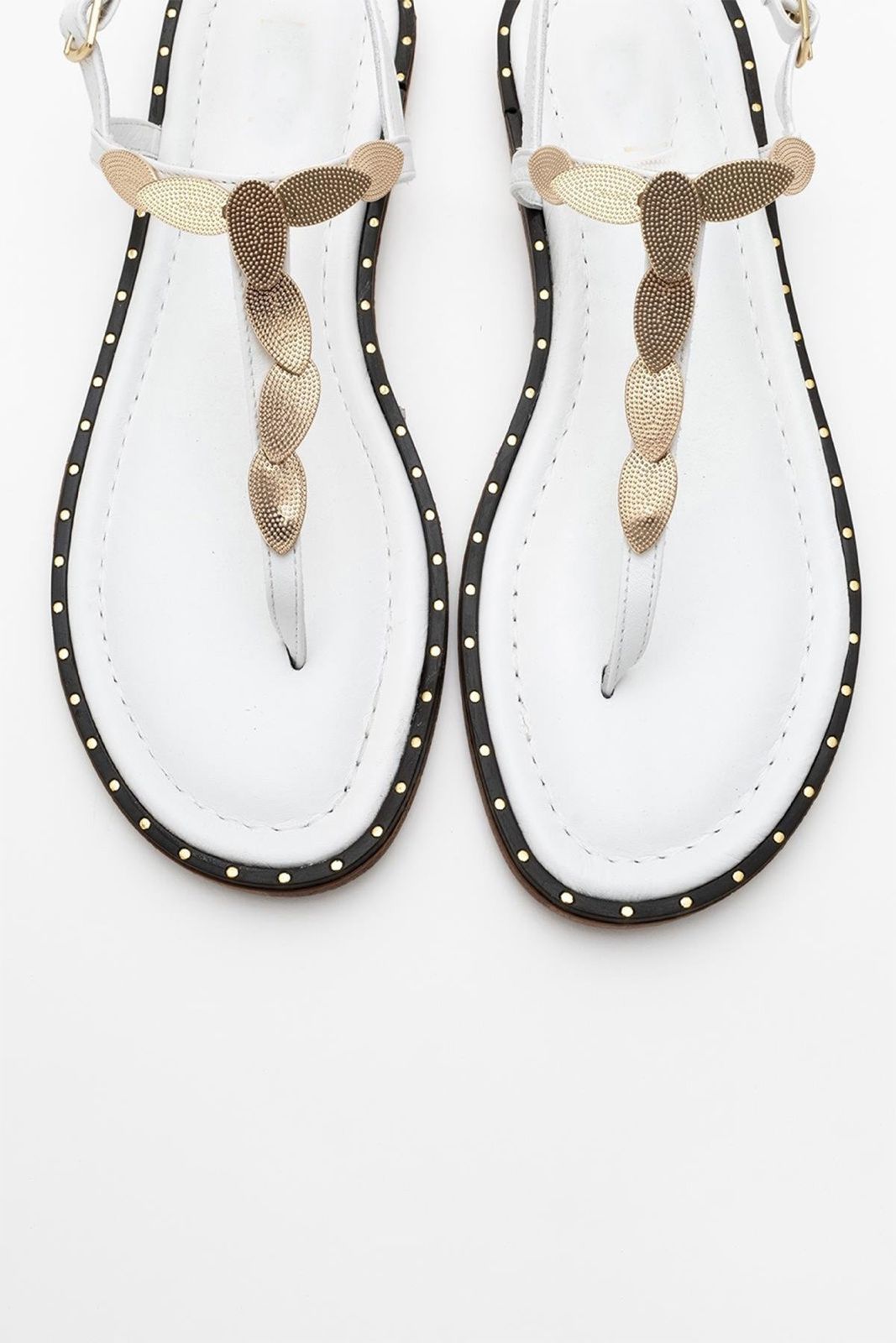 Marea - White Leather Flat Sandal (Women)
