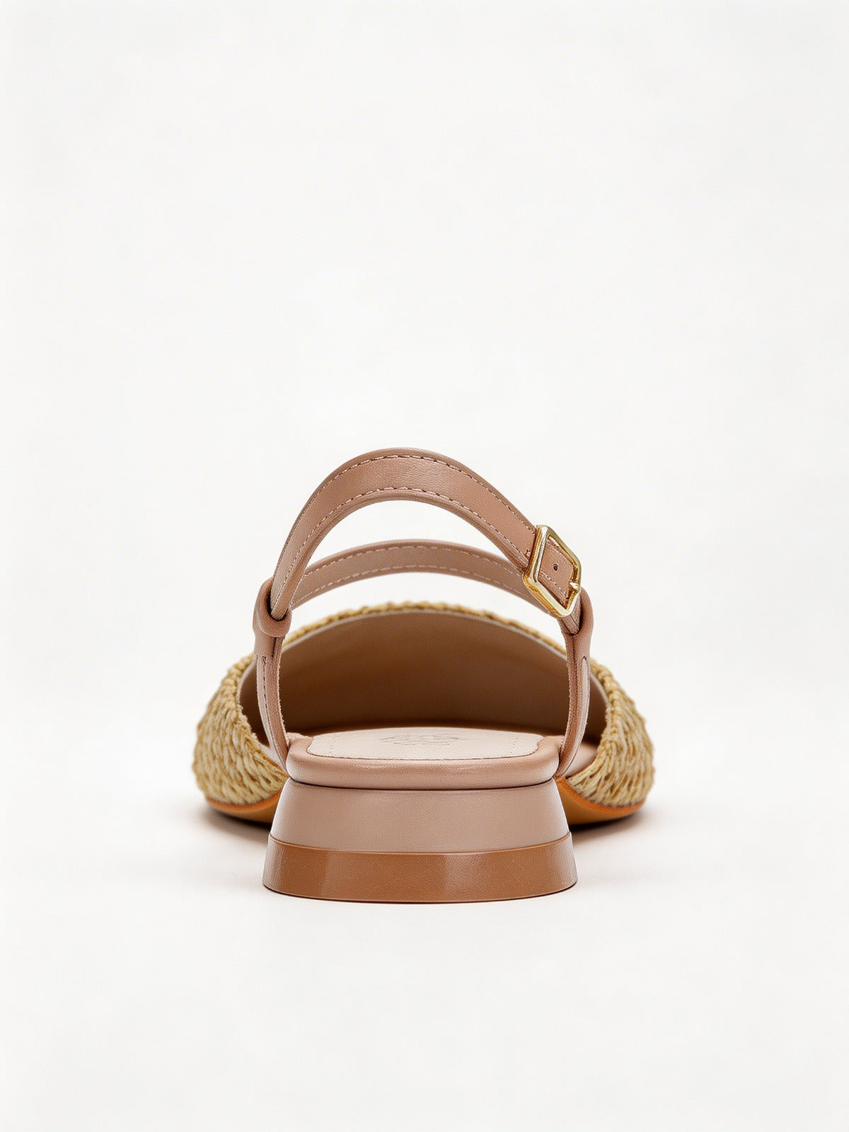 Riley - Bailarinas destalonadas de tejido beige