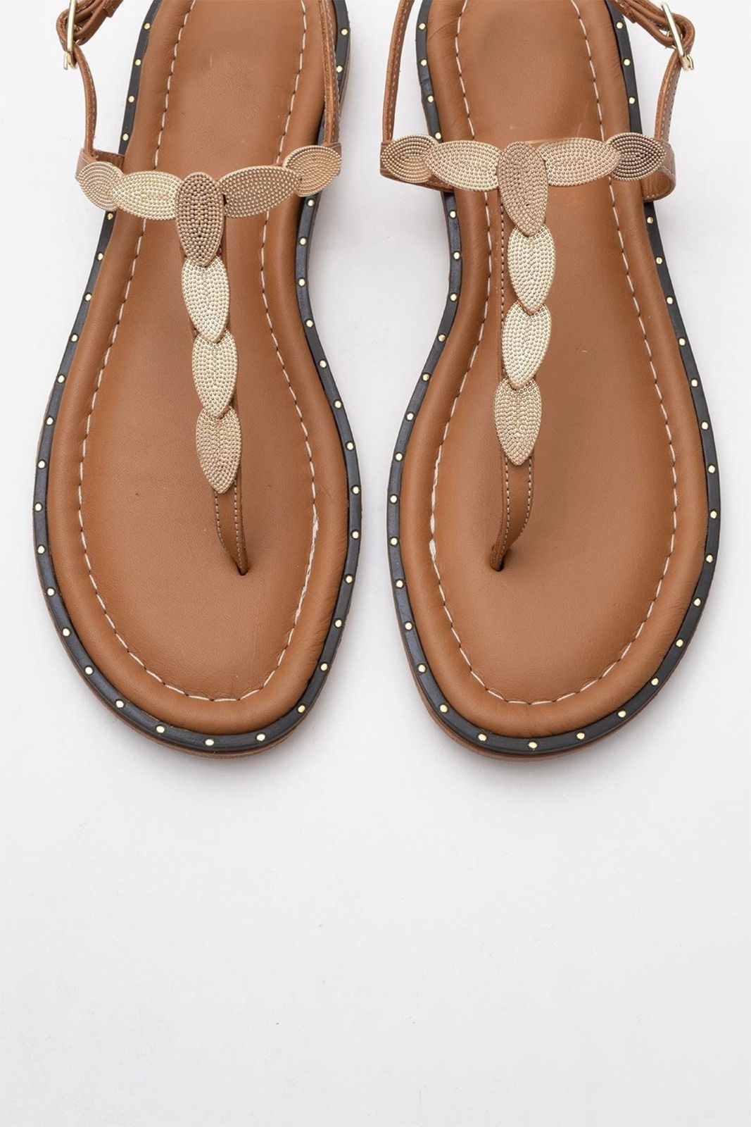Marea - Cognac Brown Leather Flat Sandal (Women)