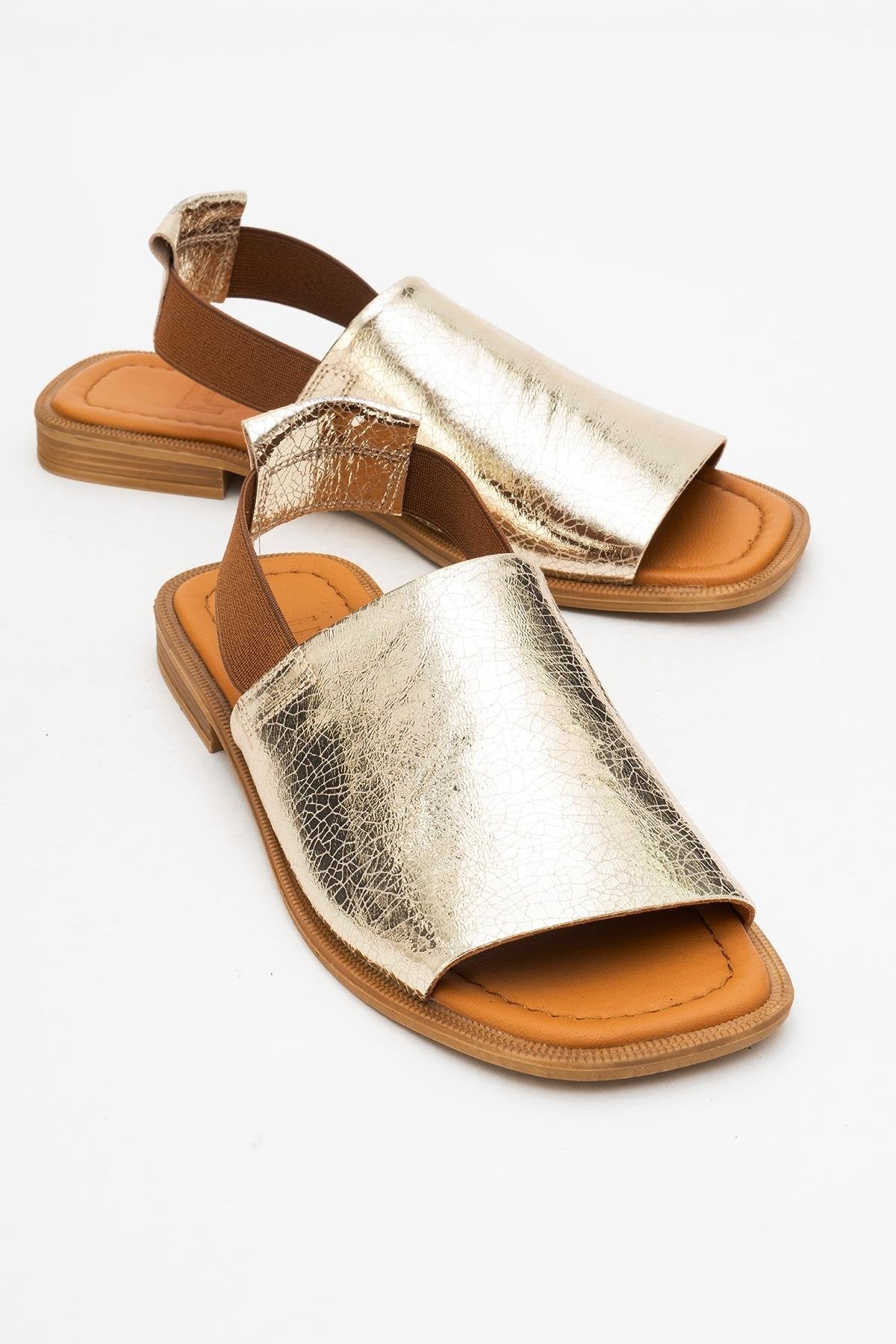 Fuela - Gold Leather Sandals (Women)