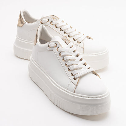 Violette - White Platform Sneakers