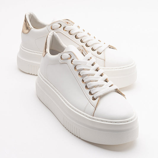 Violette - White Platform Sneakers