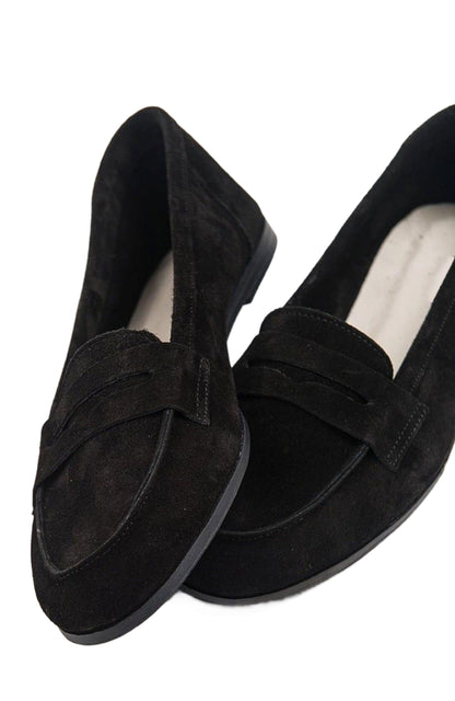 Dorothy - Black Suede Leather Loafers