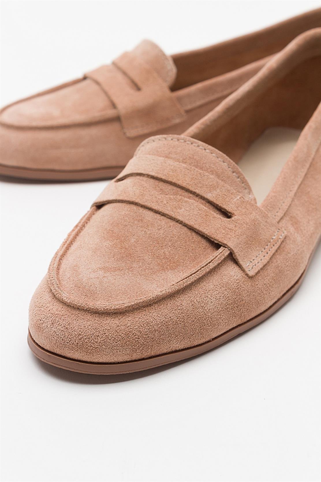 Dorothy - Camel Suede Leather Loafers