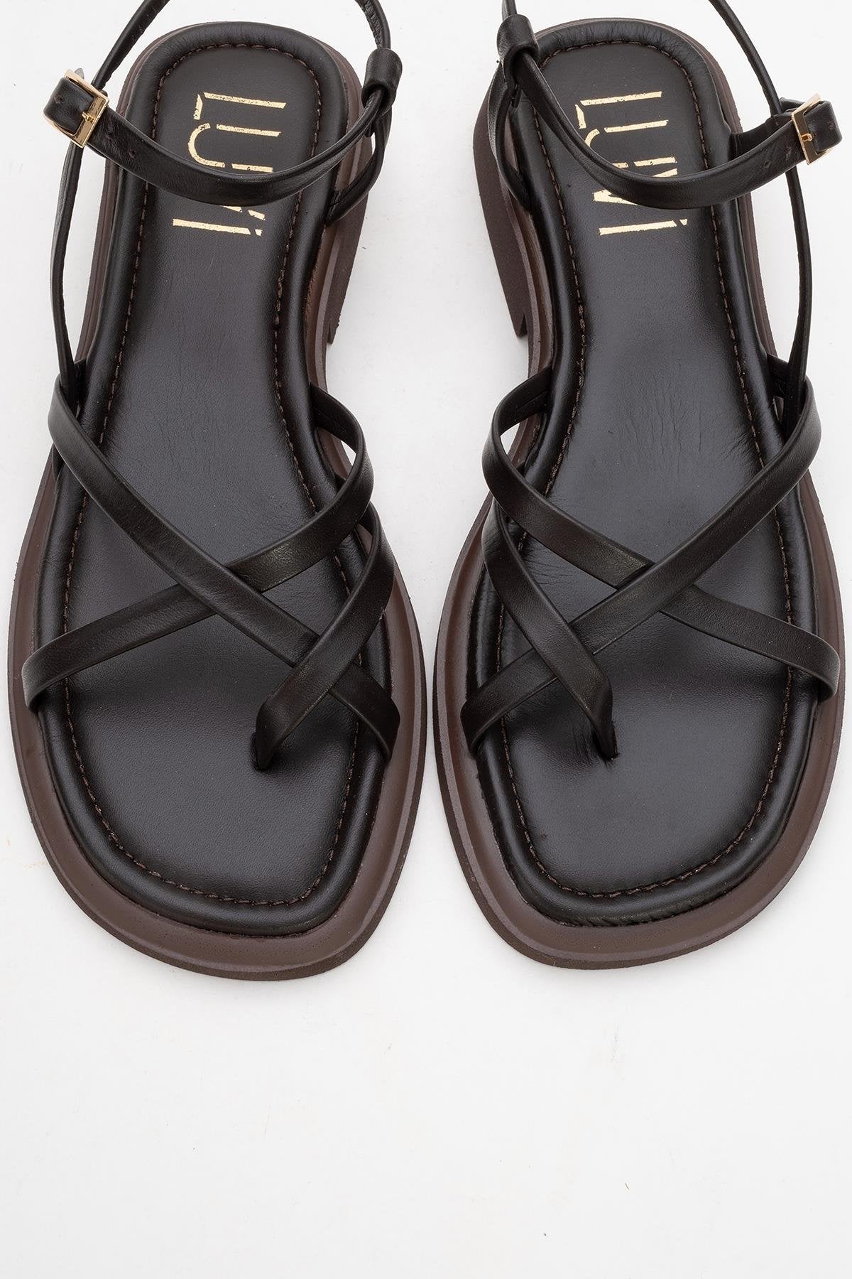 Antas - Brown Leather Sandals (Women)