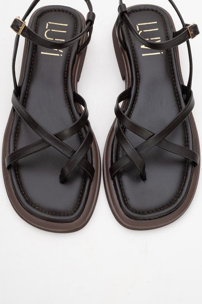 Antas - Brown Leather Sandals (Women)