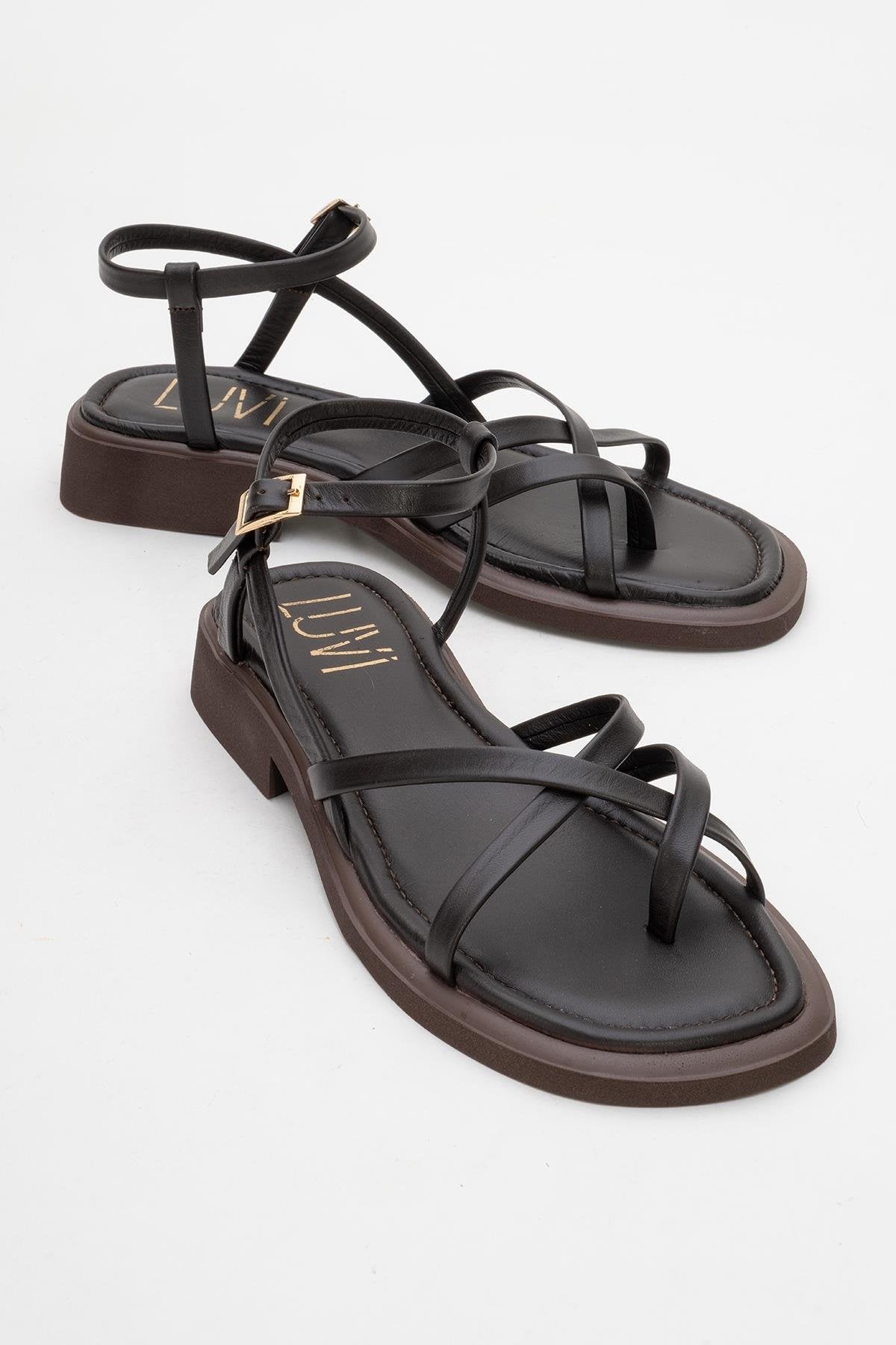 Antas - Brown Leather Sandals (Women)