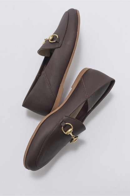 Penny - Brown Leather Horsebit Loafers
