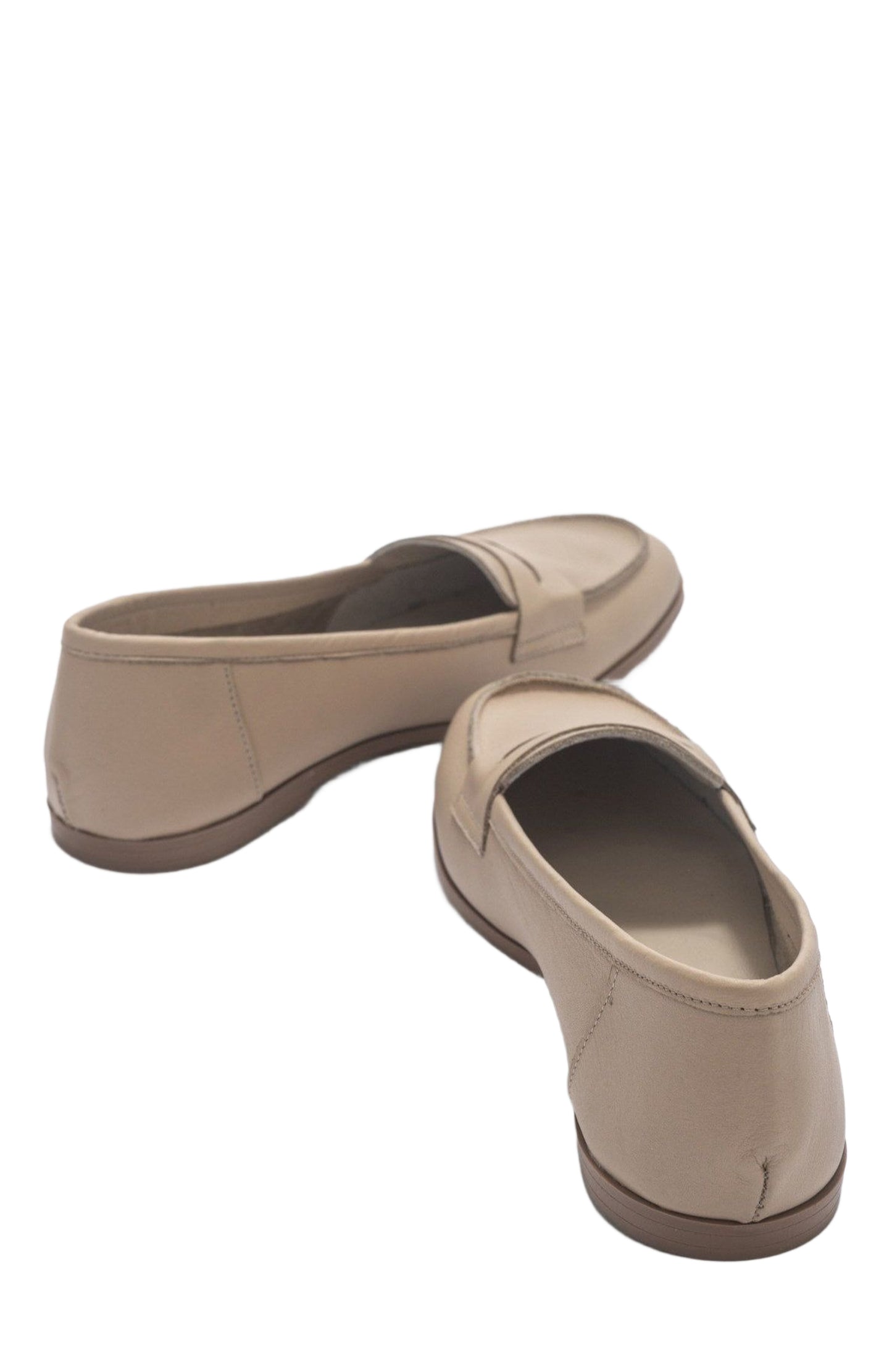 Dorothy - Beige Leather Loafers