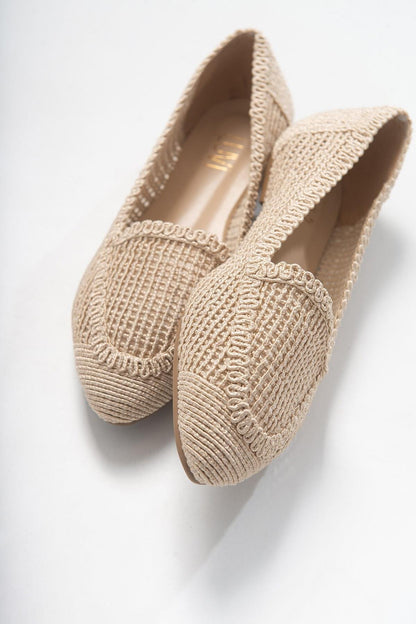 Mira Cream Beige Knit Ballet Flat (Women)