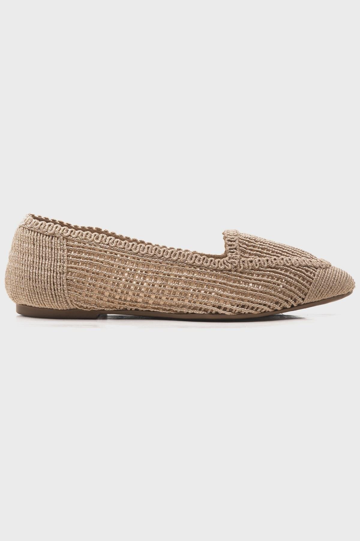 Mira Cream Beige Knit Ballet Flat (Women)