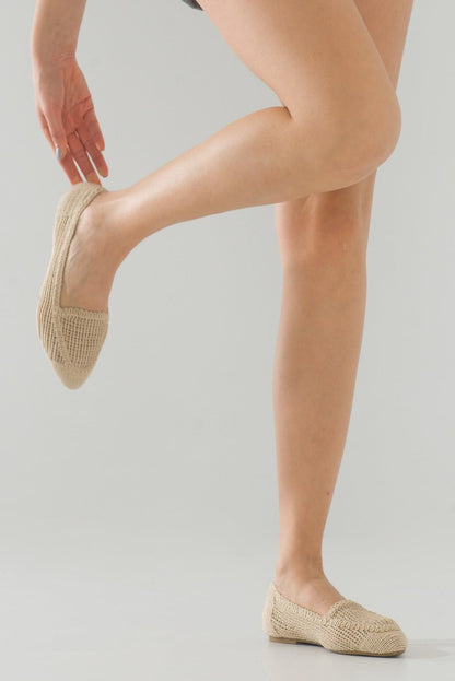 Mira Cream Beige Knit Ballet Flat (Women)