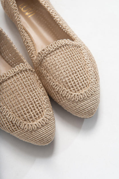 Mira Cream Beige Knit Ballet Flat (Women)
