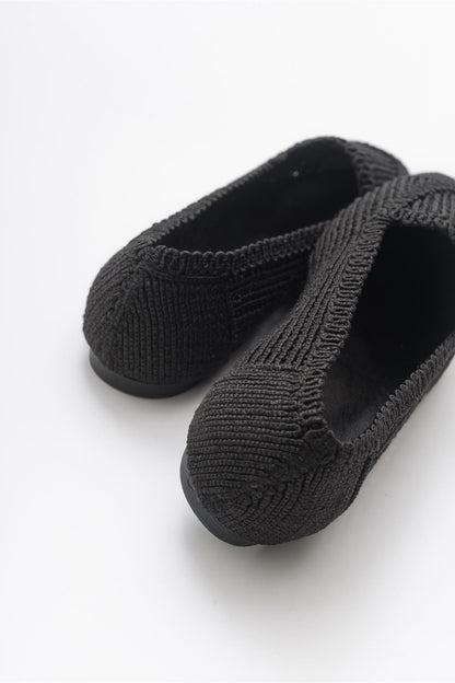 Mira Black Knit Ballet Flat (Women)