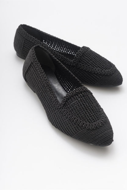 Mira Black Knit Ballet Flat (Women)