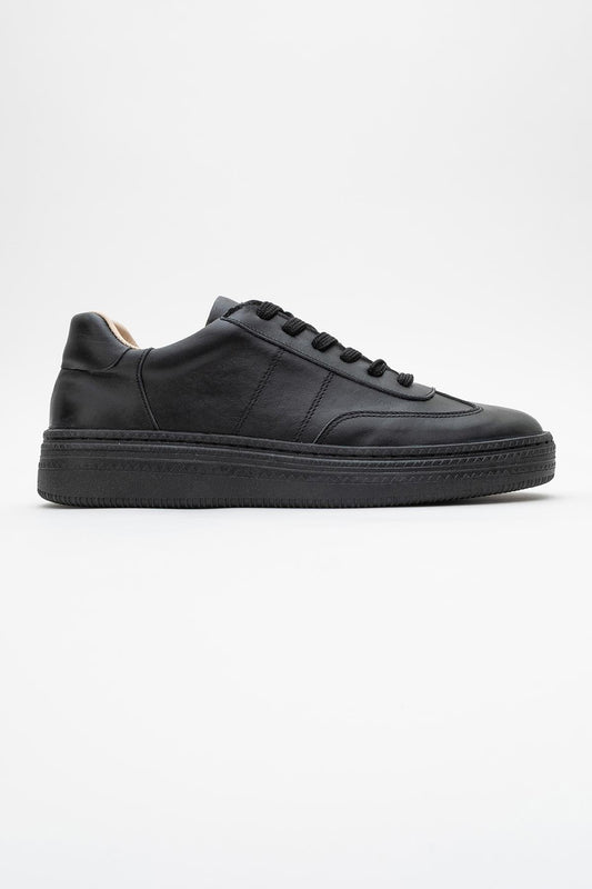 Fiore - Zapatillas Negras de Piel (Mujer)