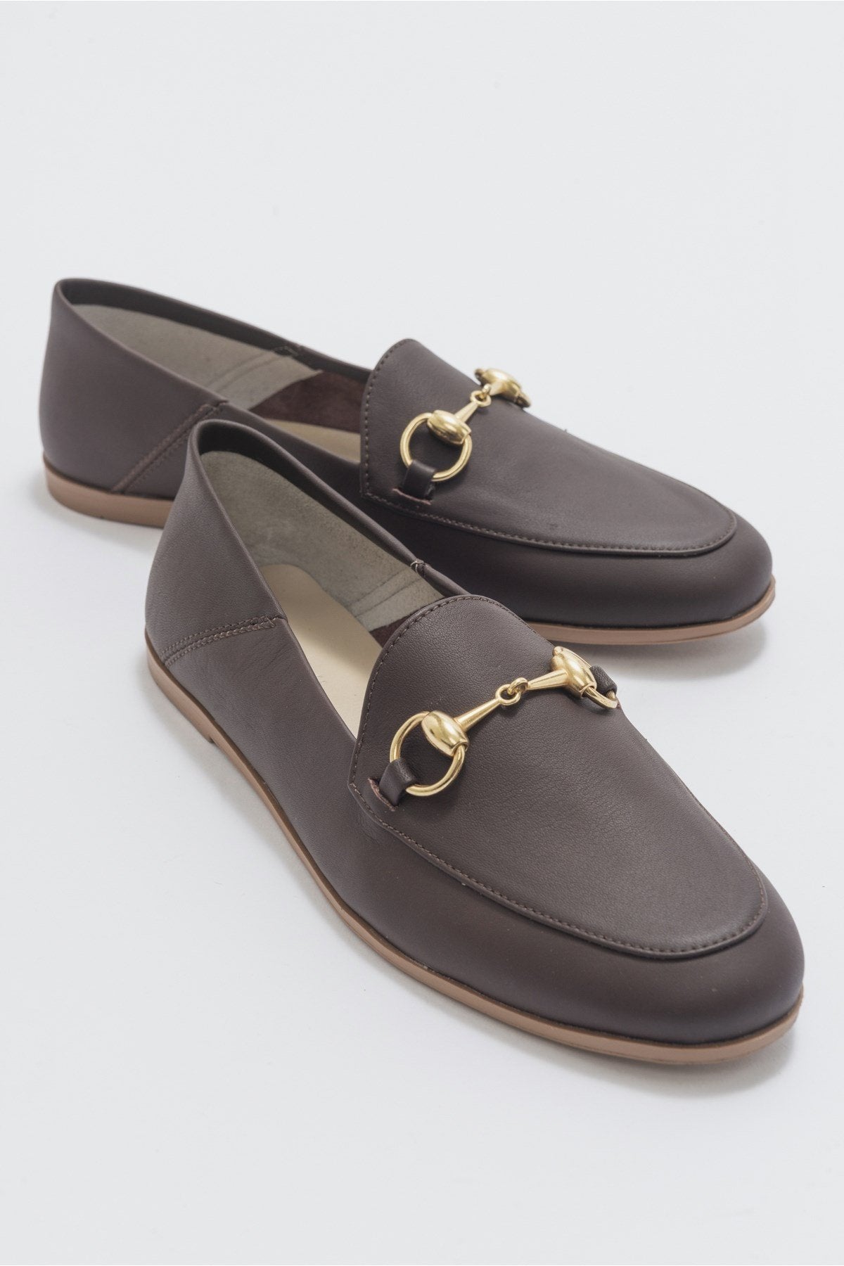 Penny - Brown Leather Horsebit Loafers