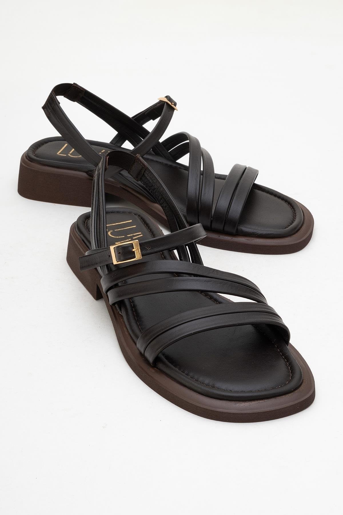 Cesar - Dark Brown Leather Sandals (Women)