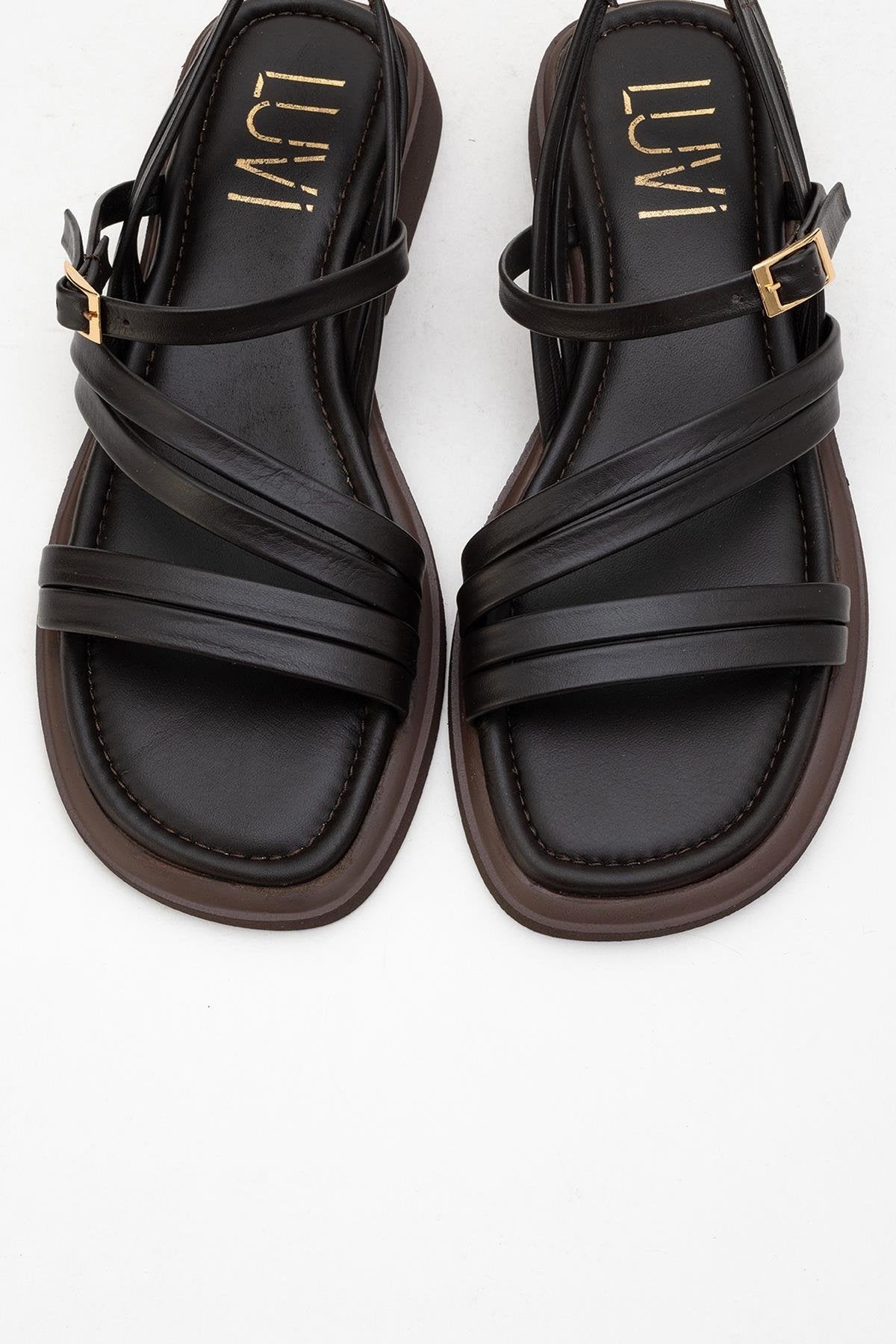 Cesar - Dark Brown Leather Sandals (Women)
