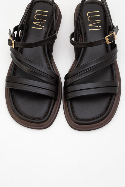Cesar - Dark Brown Leather Sandals (Women)