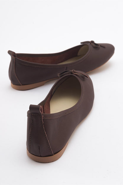 Florence - Dark Brown Leather Ballerina Flats (Women)