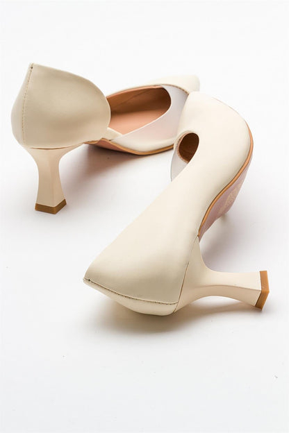 Vera Cream Glitter Pointed Toe Pump (Women)