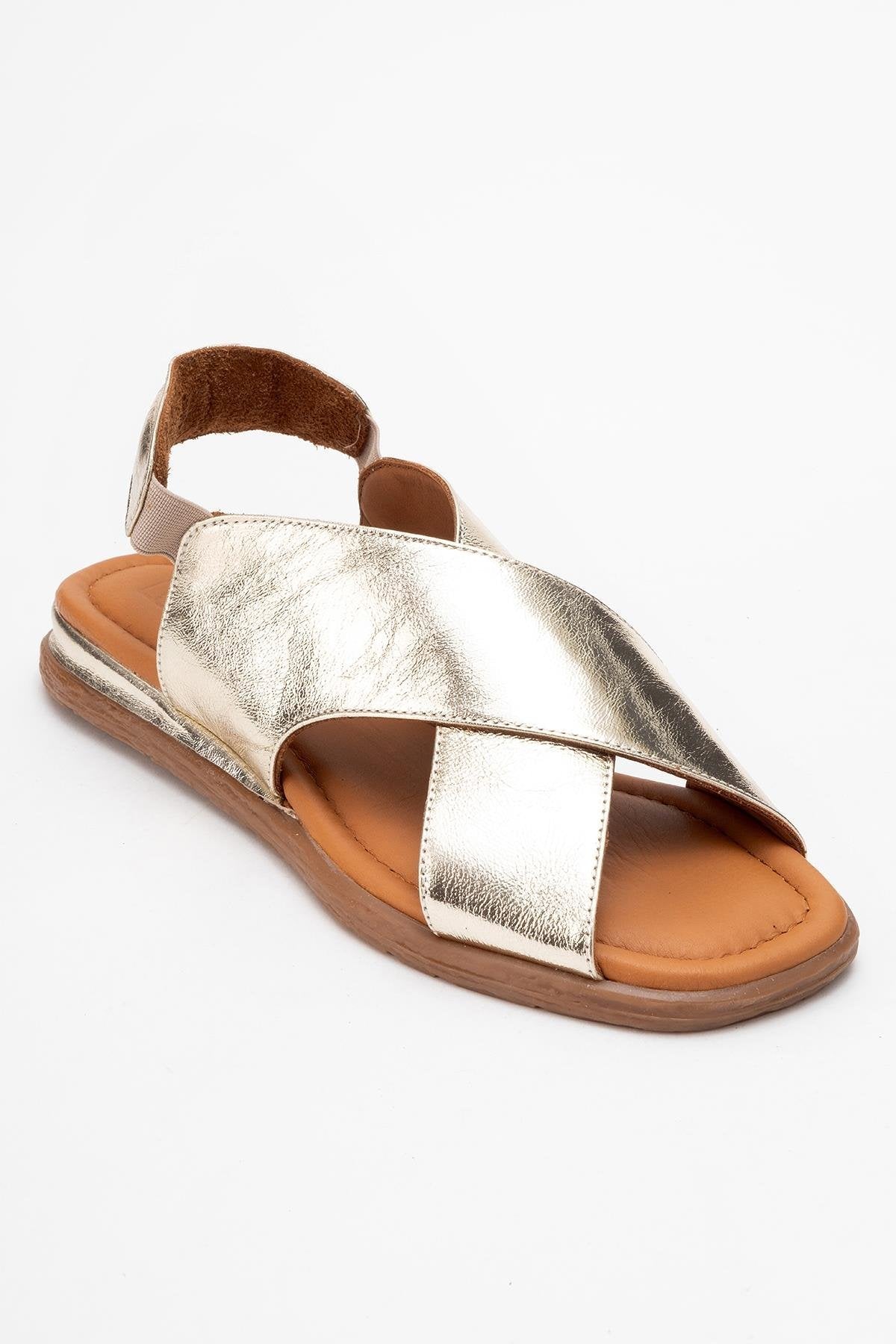 706 - Gold Leather Thong Sandals (Women)