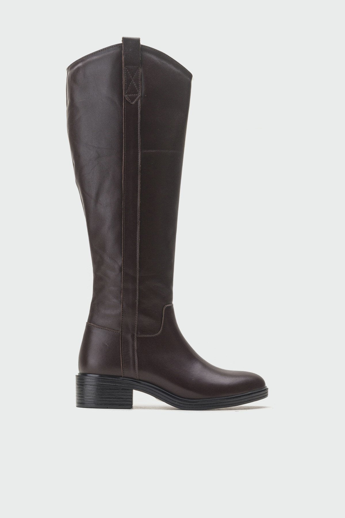 Acro Brown Leather Heeled Boot (Women)