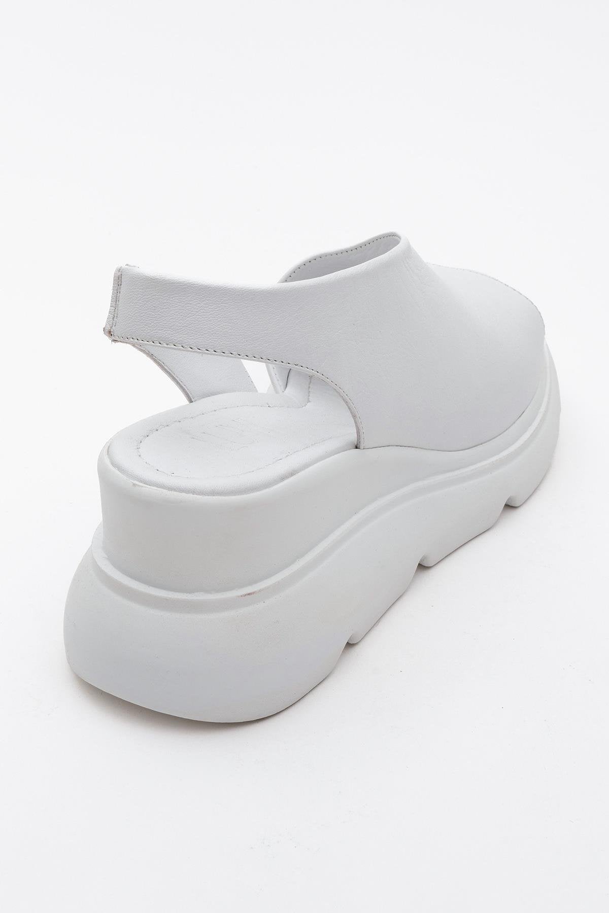 Agusto - White Leather Platform Sandal (Women)