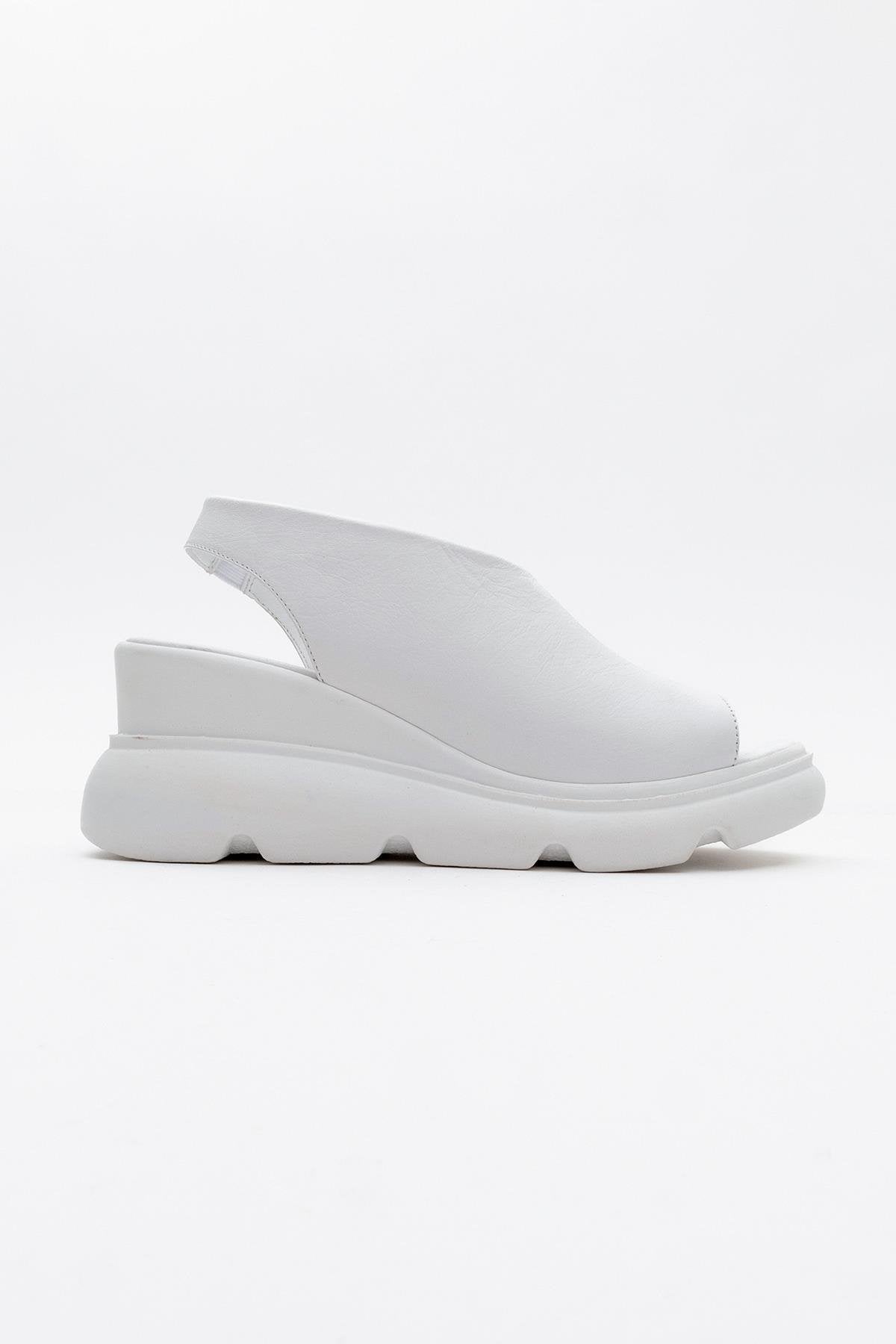 Agusto - White Leather Platform Sandal (Women)