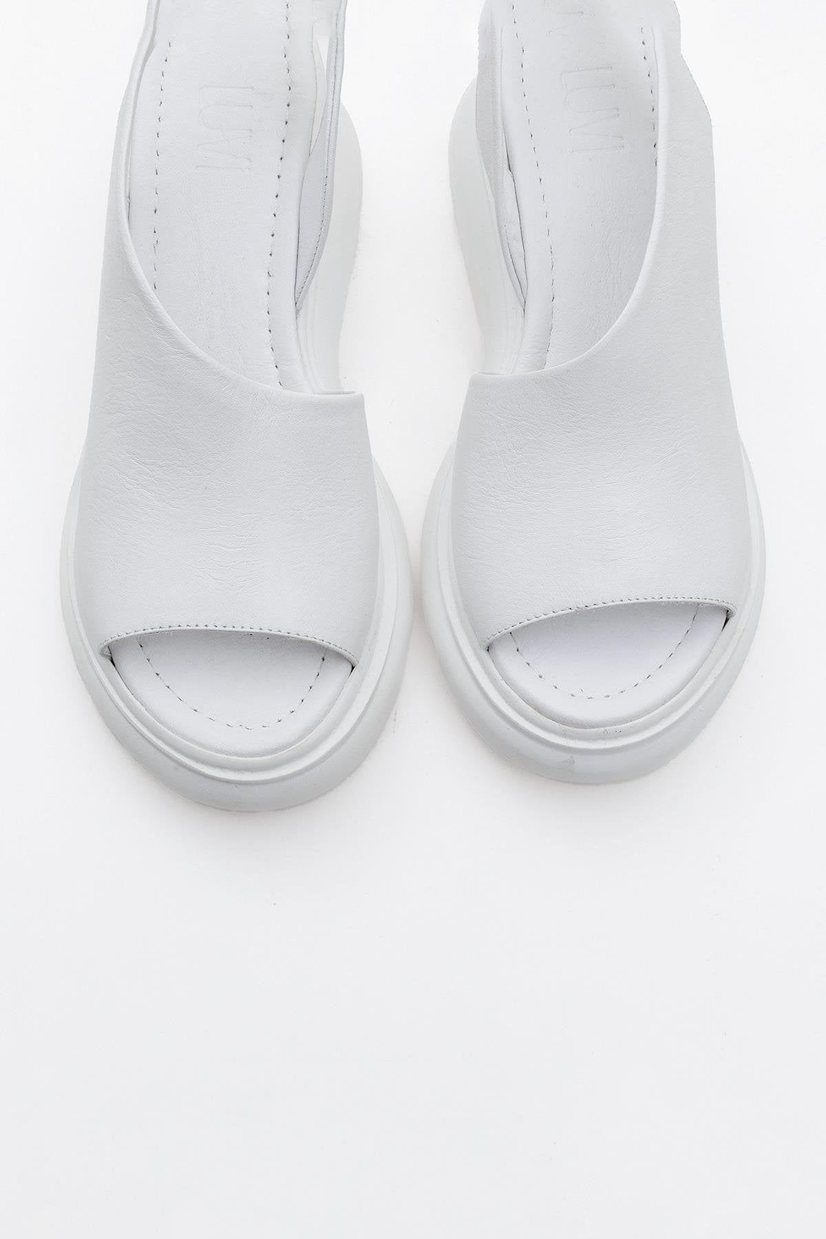 Agusto - White Leather Platform Sandal (Women)