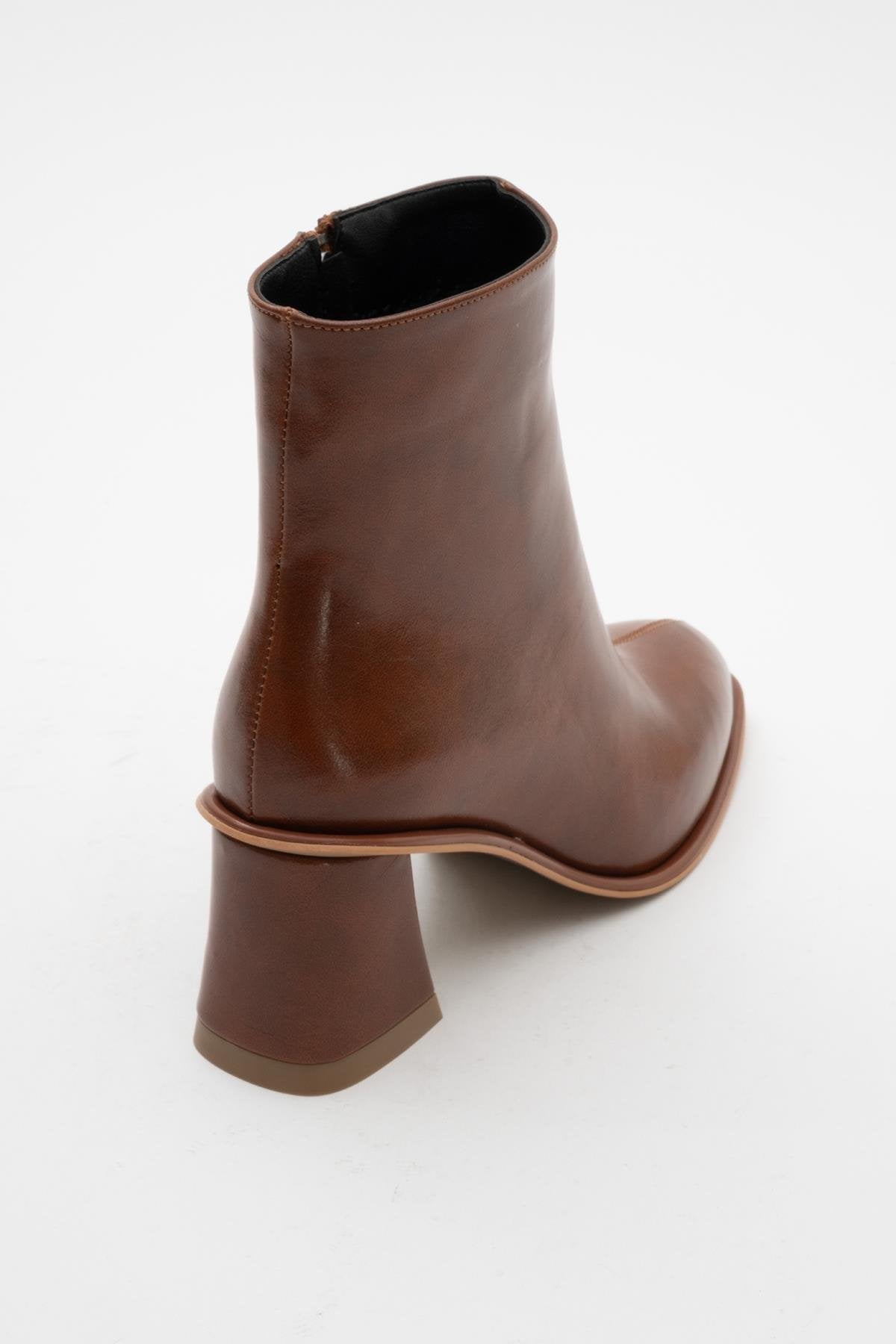 Alba Cognac Brown Block Heel Boot (Women)