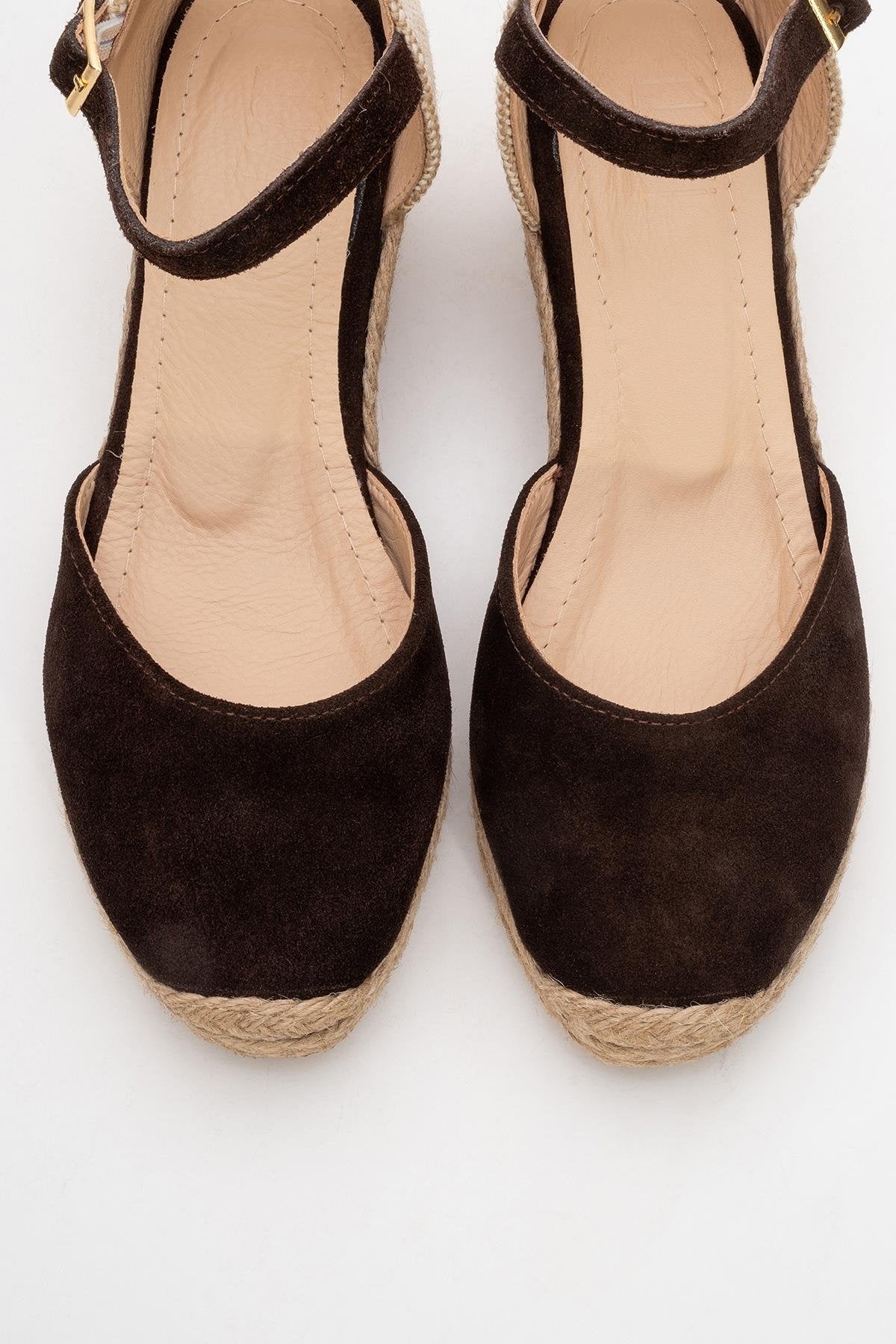 Aldea - Brown Suede Leather Platform Espadrille (Women)