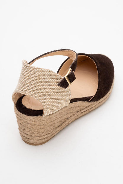 Aldea - Brown Suede Leather Platform Espadrille (Women)