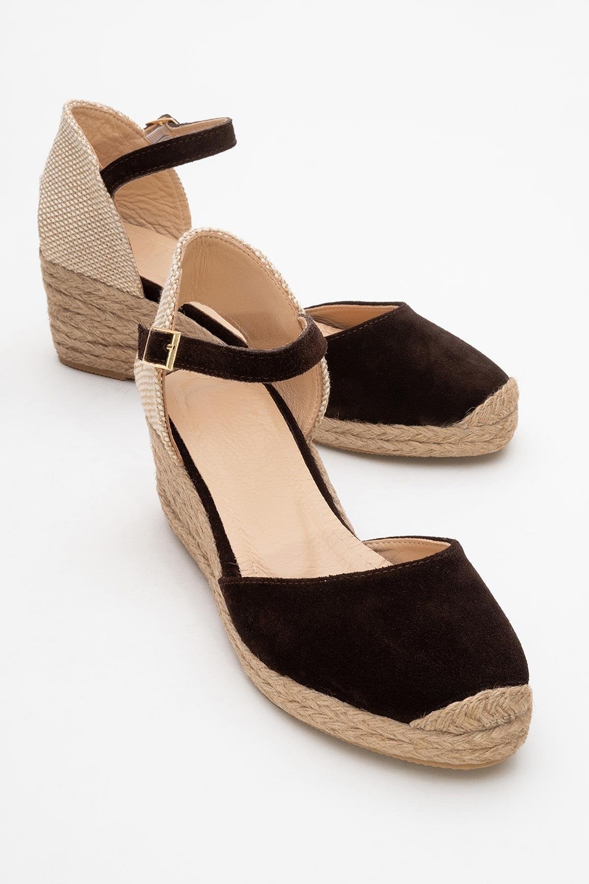 Aldea - Brown Suede Leather Platform Espadrille (Women)