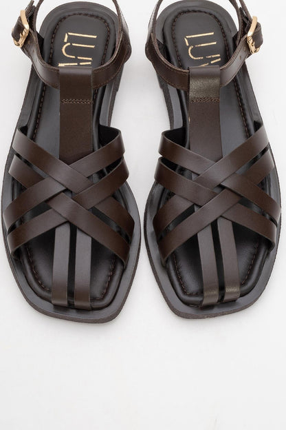 Andres - Brown Leather Sandal (Women)