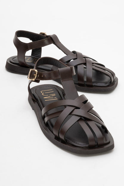 Andres - Brown Leather Sandal (Women)