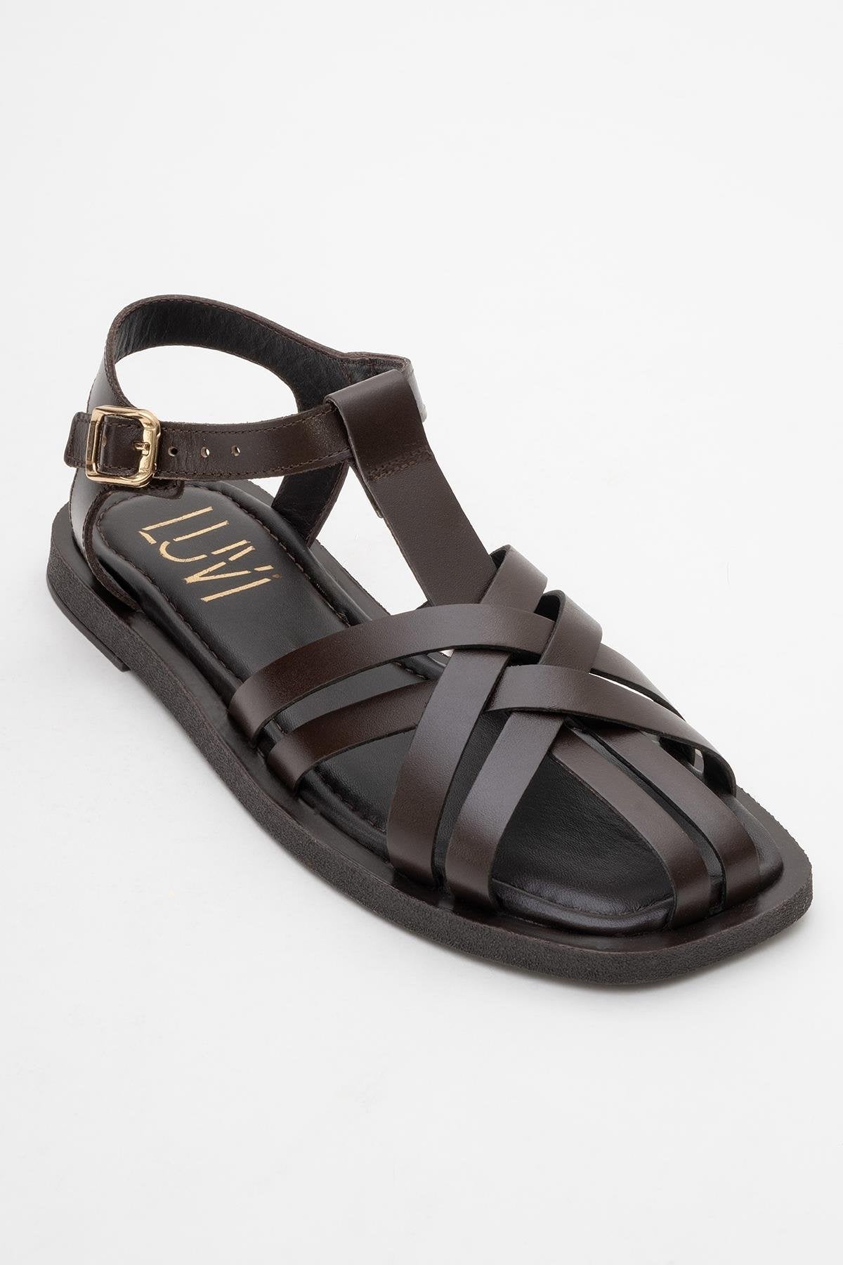 Andres - Brown Leather Sandal (Women)