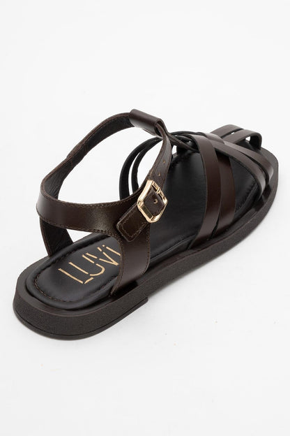 Andres - Brown Leather Sandal (Women)
