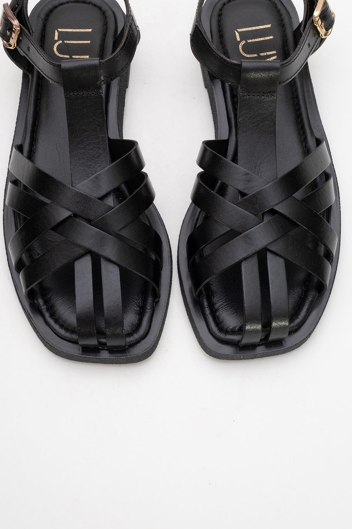 Andres - Black Leather Sandal (Women)