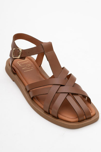 Andres - Cognac Brown Leather Sandal (Women)